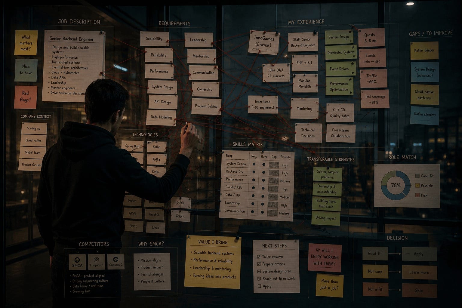 Mapping job requirements to real engineering experience