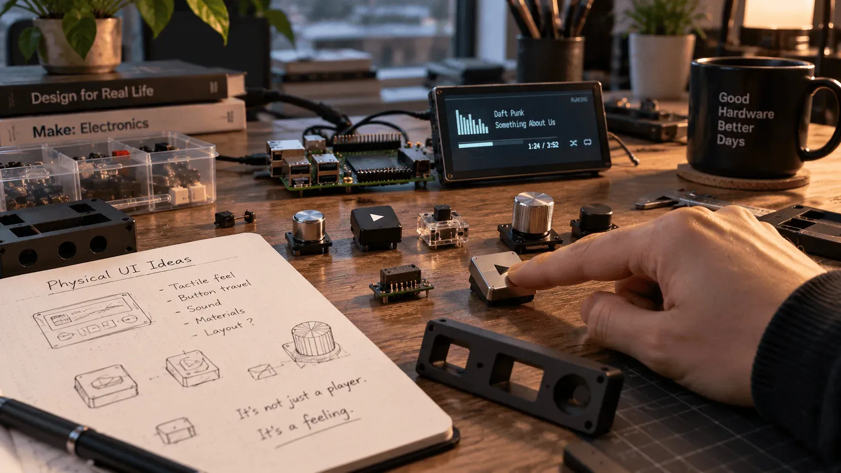 Experiments with physical controls, buttons and encoders